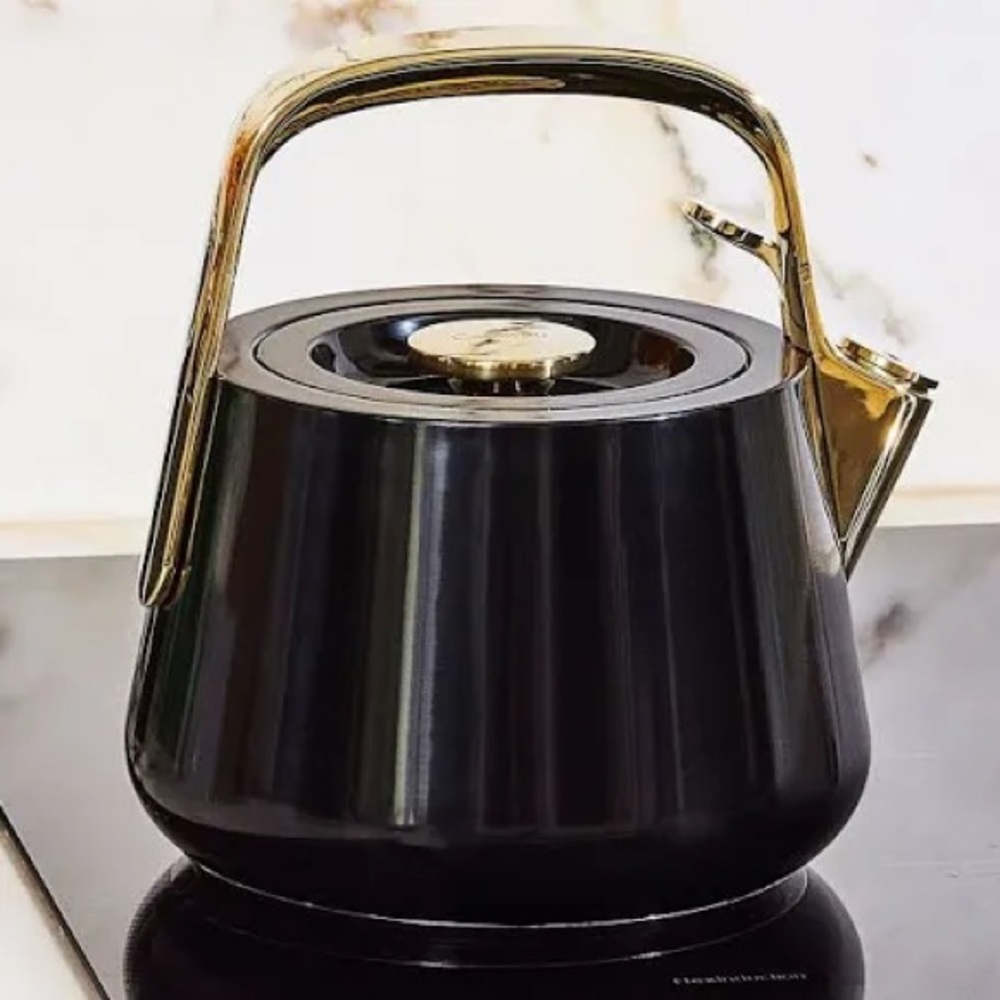 Caraway 2qt Whistling Tea Kettle - Iconic Collection | Black & Gold | NWOB